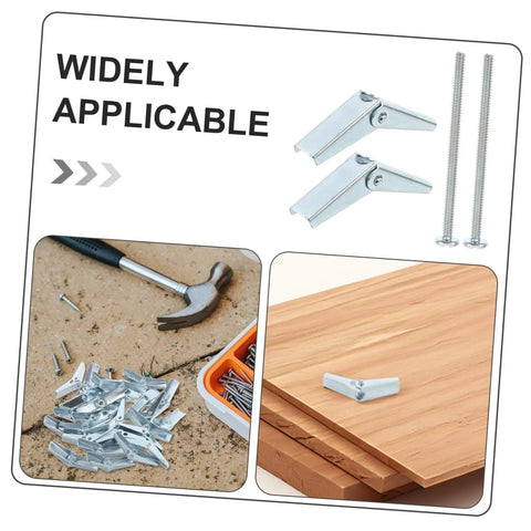 Heavy Duty Zinc Plated Steel Toggle Bolt And Wing Nut Kit For Secure Drywall Mounting, Easy Install, High Load Capacity, 60 Pack For Wall Brackets, Shelves, TVs, And Microwave Mounts on wood and drywall
