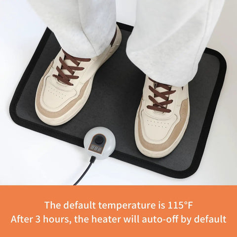 Under Desk Heated Floor Mats With 110V Foot Warmer Keeps Toes Toasty All Day At Work Or Home Quick Heating Foot Pad with Shoes
