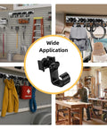 Heavy Duty 4 Pack L Track Hooks With Single Stud Fitting Spring Loaded Gear Hooks Aluminum L Track Accessories installed