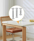 Pick Up These Built Like A Tank Rust Proof 100 Pieces M4 Cabinet Screws Furniture Connector Bolts Binding Barrels And Sleeves Iron Nickel Hardware For Wood Builds displayed on a dining table.
