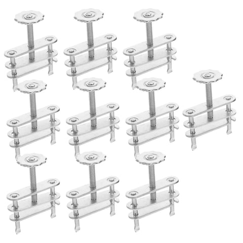 10 Pieces Lab Flow Control Tubing Clamps with Spiral Screw Design arranged in two rows.