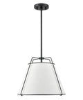 Lise Chandelier In Black And White With Adjustable Rods E26 Socket 60W Max LED Compatible, showing sloped ceiling mount