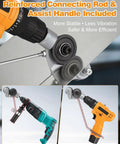 Upgraded Metal Cutter Drill Bit Attachment With Stabilizer Handle for electric screwdrivers with connecting rod and assist handle.