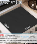 Heavy Duty Silicone Top Loader Protector Mat For Washer And Dryer Surface 27 X 27 Inch shown on a laundry appliance.