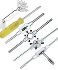 Heavy Duty 32 Pc Tap And Die Set Metric Hand Threading Tool Kit With Tungsten Carbide Bits For M3 M12 Screw Thread Making Essential Wrench Gear For DIY Pros Who Need Reliable Metalwork Solutions, metric tap wrench set with dies