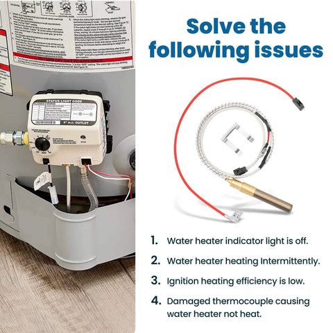 21 Inch Thermopile For Water Heater 100112328 Replacement Sensor and installation issues resolution list next to water heater