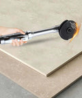 Three Inch Pneumatic Cut Off Tool With Six Replaceable Blades 18000 RPM High Speed Cutter for metal and composite materials shown cutting