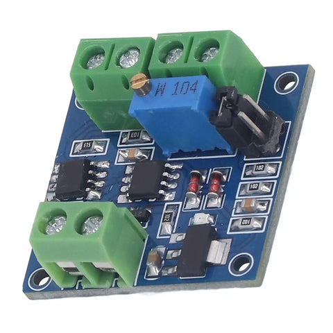 Voltage To PWM Converter Module For PLCs Slick And Plug And Play showing circuit board with potentiometer and terminal blocks.