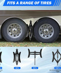 Heavy Duty RV Wheel Chock Stabilizer Two Pack For Campers And Travel Trailers Adjustable 3.5 To 12 Inch