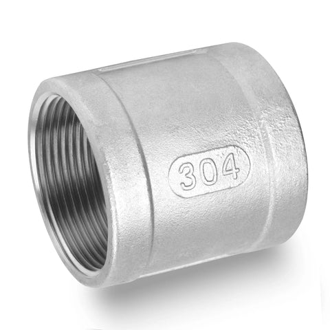 Heavy Duty Stainless Steel 304 Cast Pipe Fitting Coupling 2 Inch NPT Female To 2 Inch NPT Female Corrosion Resistant