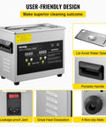 Pro Grade Heavy Duty 3 Liter Digital Ultrasonic Cleaning Bath With Adjustable Heater And Auto Timer For Slick Jewelry Eyeglasses And No Sweat Mechanical Parts, showcasing control panel and features.