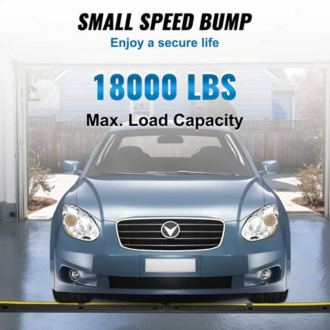 Car on 3.28 Foot Cable Protector Ramp 4 Pack One Channel Heavy Duty Rubber Wire Cover With 18000 Lbs Axle Capacity