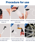All In One Brake Vacuum Pump Kit With Hand Bleeder And 30 InHg Gauge For Easy Brake Fluid Bleeding And System Testing Pro Grade Vacuum Bleeder Tool Set That Delivers Quick Precise Results For Home Auto Maintenance, 6-step use guide