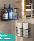 Two Pack Self Adhesive Cabinet Door Organizer For Pot Lids And Tumbler Cups No Mess Peel Stick Pantry Caddy Super Slick Kitchen Wall Mount Rack Keeps Your Home Totally Clutter Free in black wire baskets holding lotions and towels.