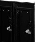 Close-up view of Built Different 12 Door Tablet And Cell Phone Locker featuring keyed differently locks and solid black finish.