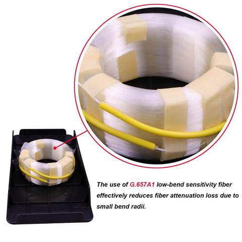 OTDR Launch Cable Box 9 To 125 Single Mode With SC APC Connectors 1000 M Length Low Loss Under 0.5 dB Per Kilometer Dead Zone Eliminator