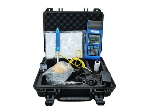 Portable Digital Leeb Rebound Hardness Tester With G Probe features a TFT display, accessories, and a hard case for reliable heavy duty steel projects.
