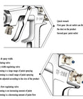 Detailed view of Heavy Duty Extension Pole Spray Gun With Pressure Feed Paint Sprayer And Adjustable Nozzle showcasing quick wrench and valves.