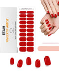 Semi Cured Gel Nail Strips Kit 20PCS For DIY Manicure Works With Any UV And LED Lamp Long Lasting No Peeling Easy To Apply