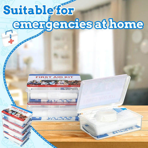 12 Pack Mini First Aid Kits Bulk Set With 26 Pieces Each In Sturdy Portable Case For Travel Car Home School Office And Sports