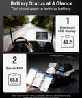 Metal Case 36V 100Ah Pro Lithium Golf Cart Battery With LiFePO4 Battery Tech displayed with Bluetooth LCD and Smart App features.