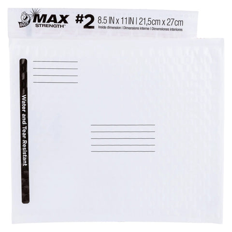 Water And Tear Resistant Poly Bubble Mailer With Air Lock Technology For Shipping Self Sealing Lightweight 8.5 Inch By 11 Inch White