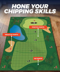 Chipping Golf Practice Mat Set for Indoor Outdoor Fun, Family Friendly Backyard Game With 20 Sticky Balls, Easy Setup