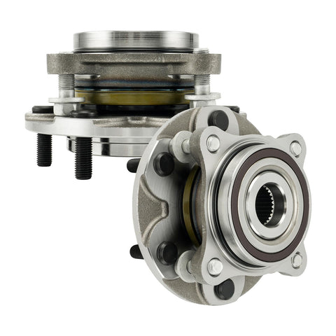 Front Wheel Bearing And Hub Assembly Pair For Toyota Tacoma 2005 Through 2021 4WD And 2003 Through 2021 4Runner Plus 2010 Through 2021 GX460 2007 Through 2014 FJ Cruiser 2003 Through 2009 GX470 Built To Fit 515201 Wheel Bearing And Hub shown in detail