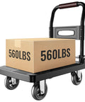Foldable Push Cart Platform Cart With 360 Degree Swivel Wheels No-Fuss Heavy-Duty Hand Truck For Moving And Storage Sturdy 560 Lb Capacity