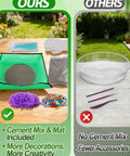 Comparison of All In One 10 Inch Stepping Stone Kit With Cement Mix Concrete Molds Mosaic Tiles Carving Tools Letter And Number Stamps Gloves And Mat to simpler kit without cement mix