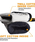 Interior view of 16 Inch Extreme Heat Resistant Leather Welding Gloves With Kevlar Reinforcement And Double Stitching, showing twill and soft cotton lining.