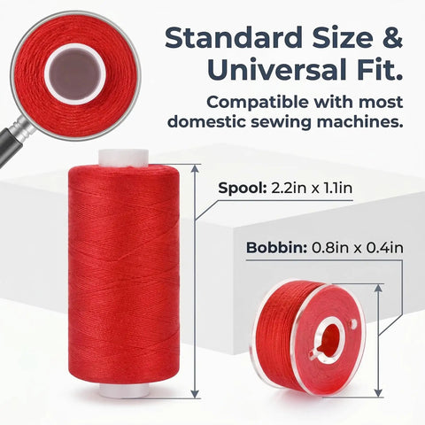 Go-To 90 Piece Sewing Thread Kit With Prewound Bobbins For Hobby Sewists 36 Color Polyester Spools Each 400 Yards