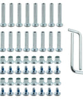 Inline Skate Mounting Screws Kit With Nut Wrench 16 Piece Roller Blade Skate Gear For Wheel Replacement Includes 30mm And 35mm Socket Head Cap Screws Side Plugs And Two Wrenches For Easy Brake Bolt Installation, full kit display.