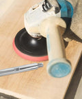 Polishing And Grinding Extension Rod For Bench Drill And Angle Grinder, Threaded Shaft Rotary Polisher Accessory on wood surface