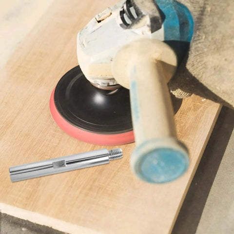 Polishing And Grinding Extension Rod For Bench Drill And Angle Grinder, Threaded Shaft Rotary Polisher Accessory on wood surface