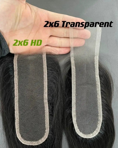 Comparison of HD 2x6 Swiss Lace Closure and 2x6 Transparent Lace Closure for glueless install