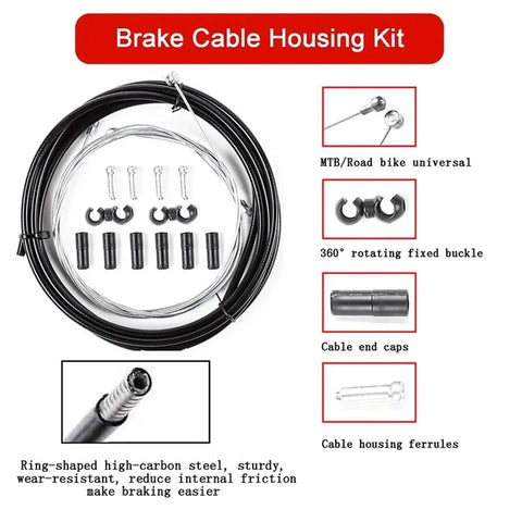 Rock Solid Rear Brake Kit With Mechanical Linear Pull Disc Caliper And 160mm G3 Rotor Heavy Duty brake cable housing kit for MTB and road bikes.
