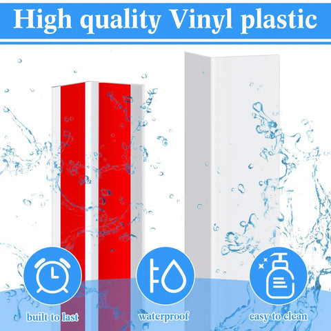 Tough As Nails Pack Of Ten Self Adhesive Vinyl Wall Corner Protectors For Zero Fuss Peel And Stick Mounting white and red corner guards.