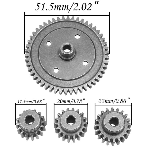 Steel 50T Spur Gear Kit With 16T 18T 20T Pinions For Arrma 1 By 8 6S Typhon Kraton Outcast and Fireteam Mojave RC Upgrade
