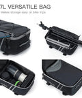 Rear Bike Rack Bag With Rain Cover Waterproof 7L Pannier For Commuter Travel And Outdoor Use Durable PU Leather And Polyester