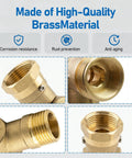 Brass Hose Swivel Connector With 0 to 180 Degree And Full 360 Degree Rotation, Easy Install Garden Hose Elbow For RVs Campers, No Kink Water Flow Booster For Standard 3/4 Inch Pipes, brass threaded close-up