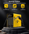 Beast 3 In 1 MIG Welder With Flux Core, Lift TIG And MMA Stick, 110V Inverter Welder With LCD Display on stone platform