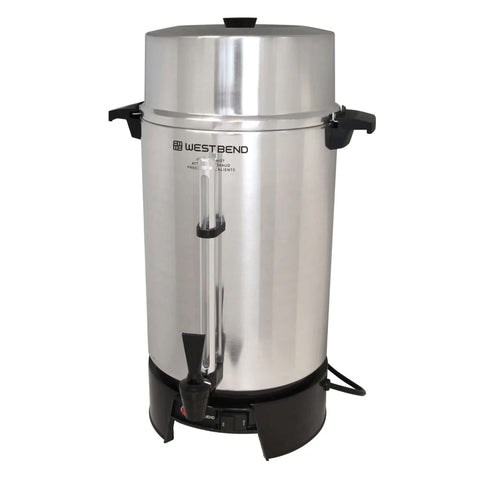 100 Cup Commercial Coffee Urn With Automatic Temperature Control Fast Brewing Easy Clean Up NSF Approved Large Capacity Keeps Joe Hot All Day Silver For Large Events