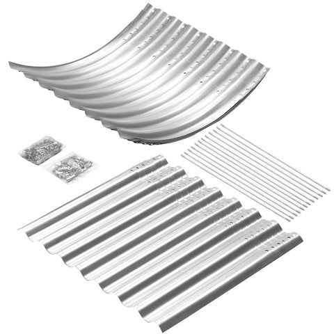 Oval Galvanized Raised Garden Beds 6x3x3 Feet With Large Capacity Metal Planter Box For Outdoor Use components in classic silver