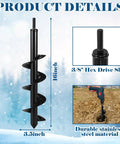 Heavy Duty 4 By 16 Inch Garden Auger Drill Bit For Planting And Post Hole Digging Spiral Bulb Planter Tool product details