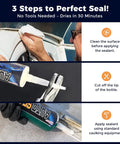 Instructions for using All Surface Seam Sealer Heavy Duty High Strength Waterproof Adhesive For Auto, Truck, Marine, RV Roofs.