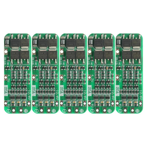 Badass 3S Battery Management System 20 Amp Li Ion And Lipo Cell Balance Protection Module 12.6 Volt quick charge boards in pack of 5.