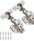 26mm Mini Cup Soft Close Cabinet Hinges For Thin Doors Full Overlay Concealed Hinges With Screws Nickel Finish 2 Pack