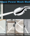 High Pressure Shower Head With 10 Modes Handheld Spray For Deep Clean Power Wash Tub Tile And Pets cleaning multiple surfaces