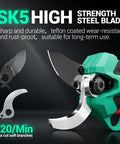 Cordless 20v Brushless Electric Pruning Shears With Dual 20ah Batteries And Sk5 Steel Blades Make Snipping Garden Limbs A Smooth Piece Of Cake Up To 14 Inches Easily, featuring sharp SK5 steel blade.